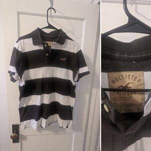 Black and white polo shirt